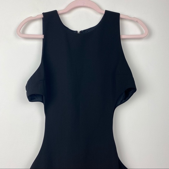ALICE + OLIVIA Black Sleeveless Mini Cocktail Side Cutout Dress Solid Medium M - Picture 3 of 11